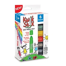 Kwik Stix Solid Tempera Paint Stick, 6 Assorted Primary Colors Per Pack, 6 Packs (TPG601-6)