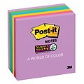 Post-it® Super Sticky Notes, 3 x 3, Assorted Colors, 90 Sheets/Pad, 6 Pads/ Pack (654-6SSIRIS-B)