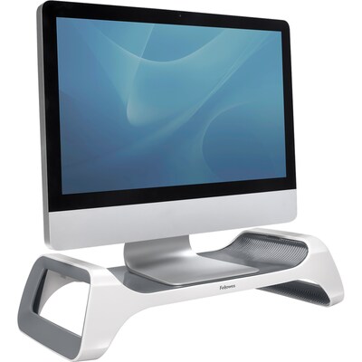 Fellowes I-Spire Series Monitor Stand, Up to 21", White/Gray (9311101)