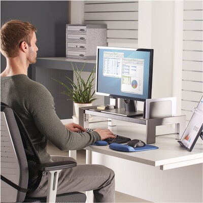Fellowes Professional Series Monitor Stand, Up to 32", Black/Silver (8037401)