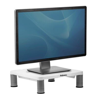 Fellowes Standard Adjustable Monitor Riser, Up to 32", Platinum (91712)