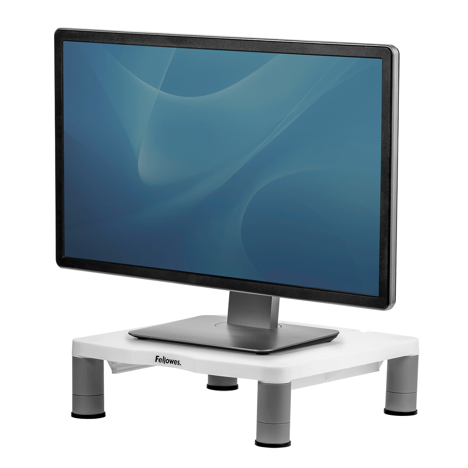 Fellowes Standard Adjustable Monitor Riser, Up to 32, Platinum (91712)