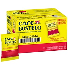 Cafe Bustelo Ground Coffee Fraction Packs, Espresso Roast, 2 oz., 30/Carton (01014)