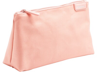 Poppin Canvas Medium Accessory Pouch, Blush/Light Gray, 5.25" (104445X)