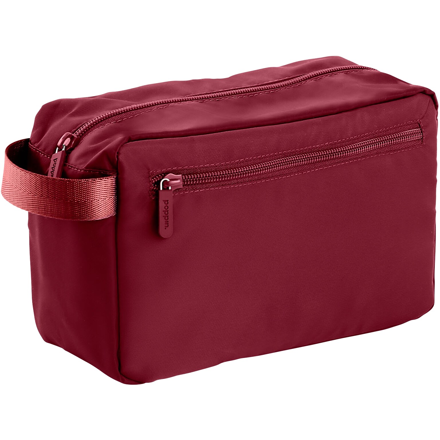 Poppin 9.5 Nylon Toiletry Bag Kit, Water Resistant, Wine (107515)