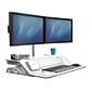 Fellowes Lotus DX Sit-Stand Workstation Adjustable Monitor Stand, White (8080201)