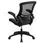 Flash Furniture Kelista Ergonomic LeatherSoft/Mesh Swivel Mid-Back Task Office Chair, Black (BLX5MLEA)