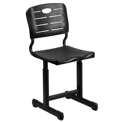 Photo 1 of Flash Furniture Adjustable Height Black Student Chair with Black Pedestal Frame

