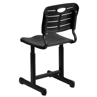 Flash Furniture Adjustable-Height Student Chair with Pedestal Frame, Black (YUYCX09010)
