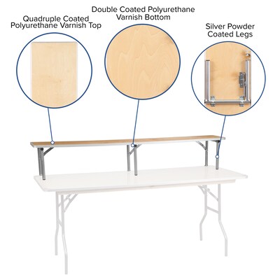 Flash Furniture Amara Folding Table Riser, 72" x 11.75", Birchwood (XA72RS)