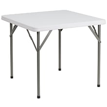 Flash Furniture 34 Square Plastic Folding Table, Granite White (DADYCZ86)