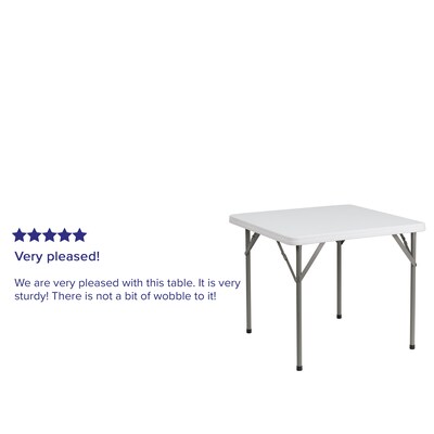 Flash Furniture Elon Folding Table, 34.25" x 34.25", Granite White (DADYCZ86)