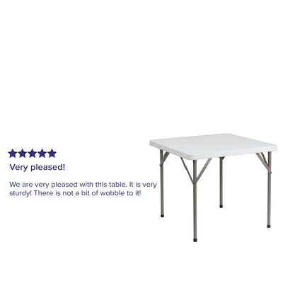 Flash Furniture 34'' Square Plastic Folding Table, Granite White (DADYCZ86)
