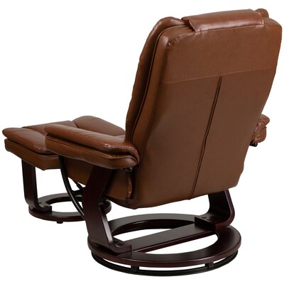Flash Furniture LeatherSoft Recliner and Ottoman Set Brown Vintage (BT7818VIN)