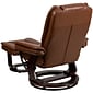 Flash Furniture LeatherSoft Recliner and Ottoman Set Brown Vintage (BT7818VIN)