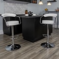 Flash Furniture Contemporary Vinyl Adjustable Height Barstool with Back, White (CHTC31060WH)