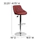 Flash Furniture Contemporary Vinyl Adjustable Height Barstool with Back, Burgundy (CH82028ABURG)