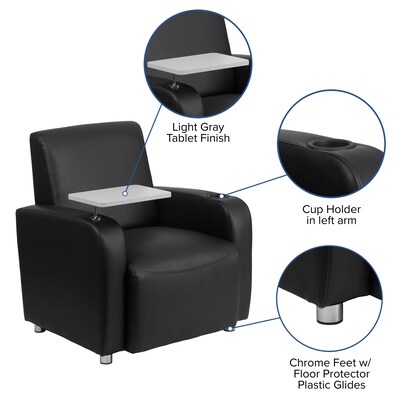 Flash Furniture Leather Guest Chair, Black (BT8217BK)