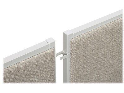 HON Verse Aluminum Panel-to-Panel 180-Degree Connector, Light Gray, 2/Pack (BSXQC180GY)