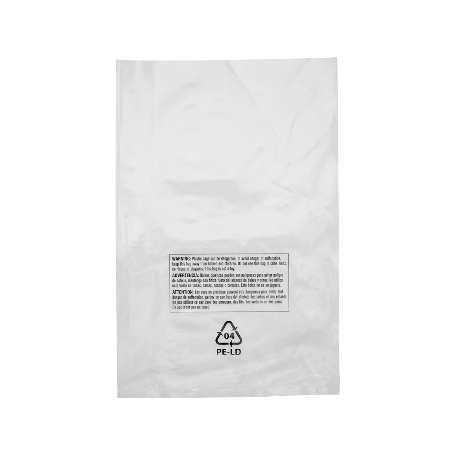 18 x 24 Suffocation Warning Layflat Poly Bags, 2 Mil, Clear, 500/Carton (16135)