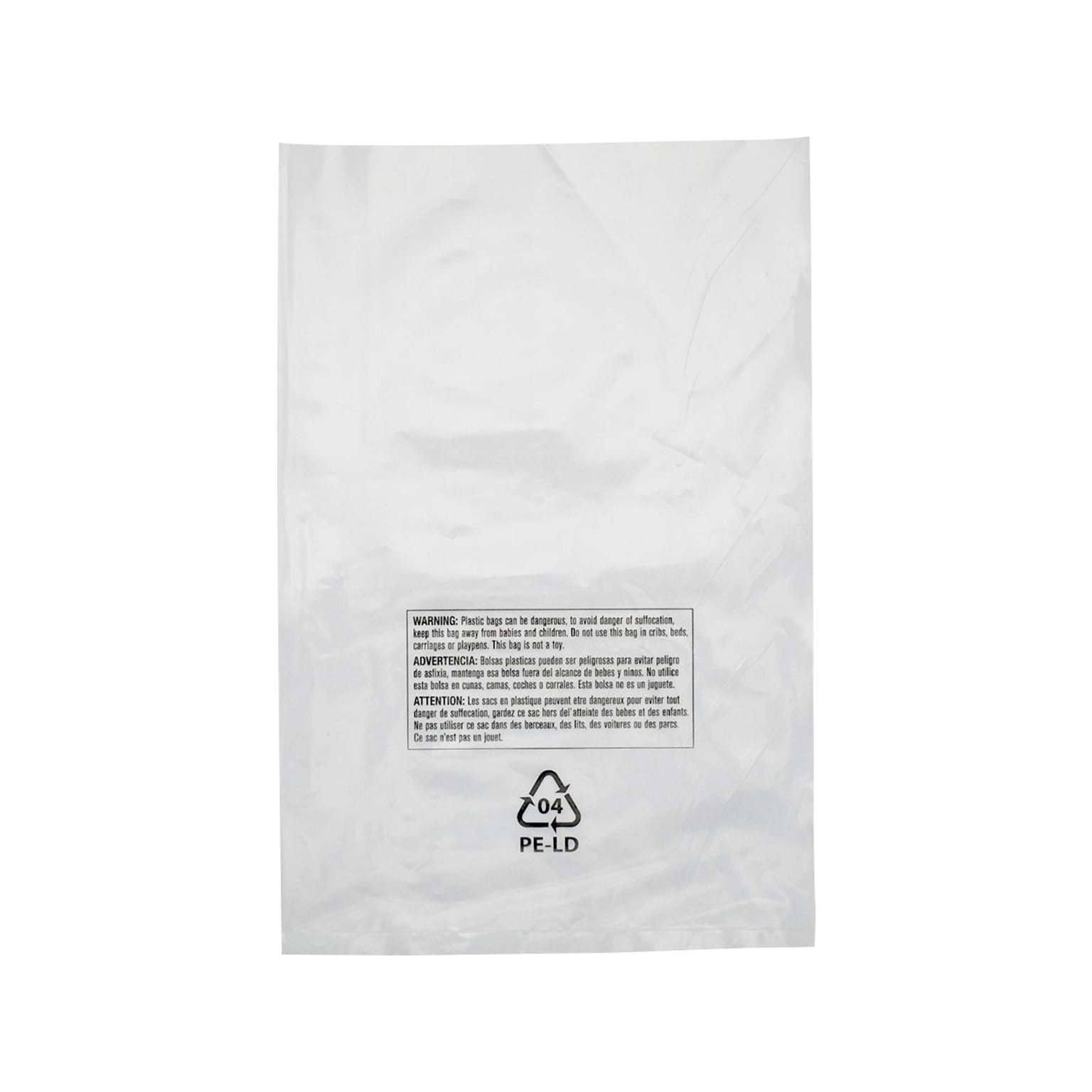 Laddawn 10 x 15 Suffocation Warning Layflat Poly Bags, 2 Mil, Clear, 1000/Carton (16115)