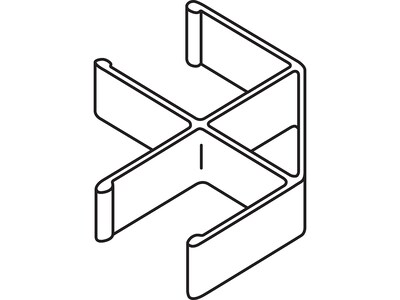 HON Verse Aluminum Panel-to-Panel 90-Degree Connector, Light Gray, 2/Pack (BSXQC90GY)