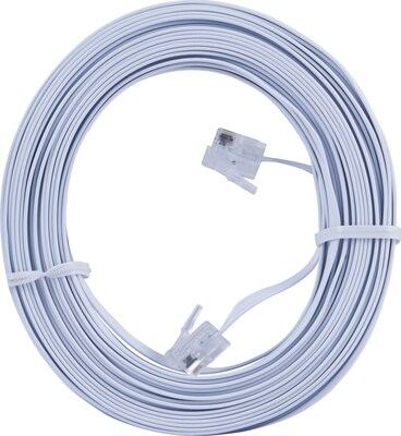 Power Gear 76325 50 Ultra Thin Telephone Line Cord, White