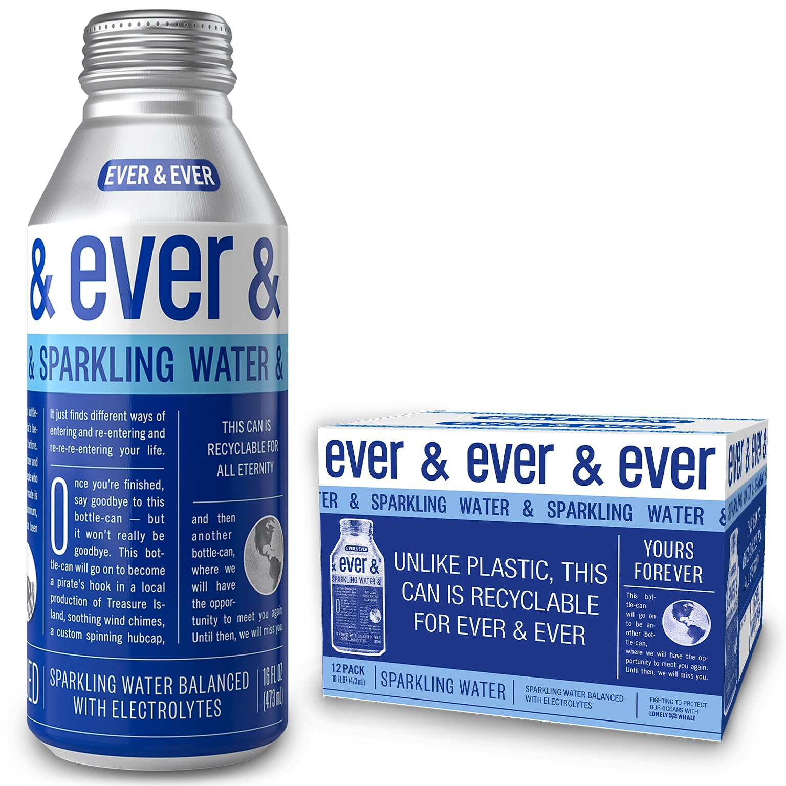 Ever & Ever Reverse Osmosis Sparkling Water, 16 Oz., 12/Carton (800001)