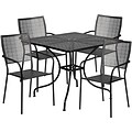 Flash Furniture 35.5 Square Black Patio Table Set (CO35SQ02CHR4BK)