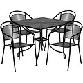 Flash Furniture 35.5 Square Black Patio Table Set (CO35SQ03CHR4BK)