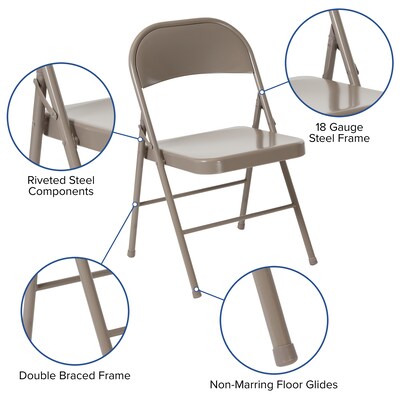 Flash Furniture HERCULES Series Metal Folding Chair (BDF002GY)