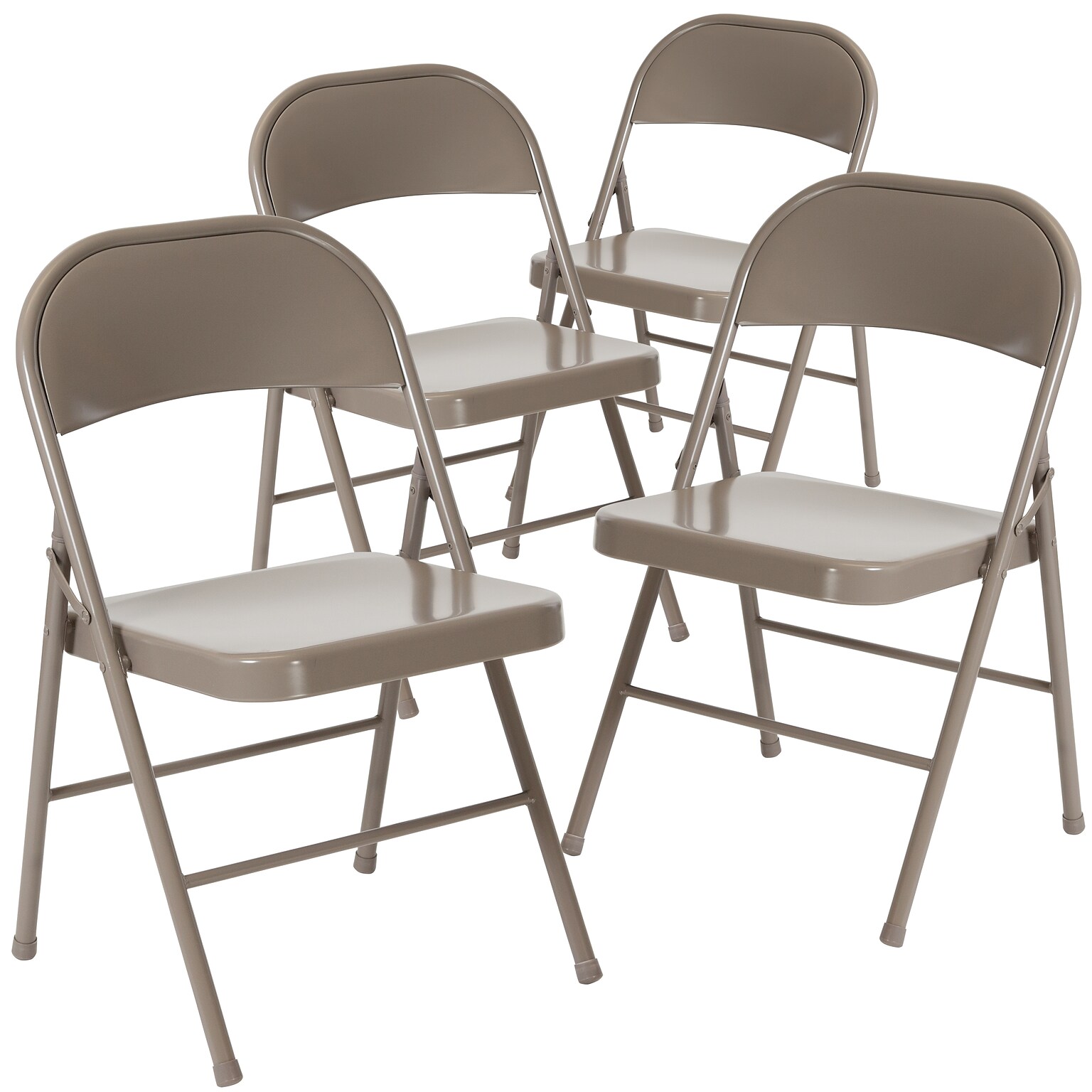 Flash Furniture HERCULES Series Metal Folding Chair, Gray, 4/Pk (4BDF002GY)