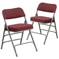 Flash Furniture HERCULES Series Fabric Folding Chair, Burgundy, 2/Pack (2AWMC320AFBG)