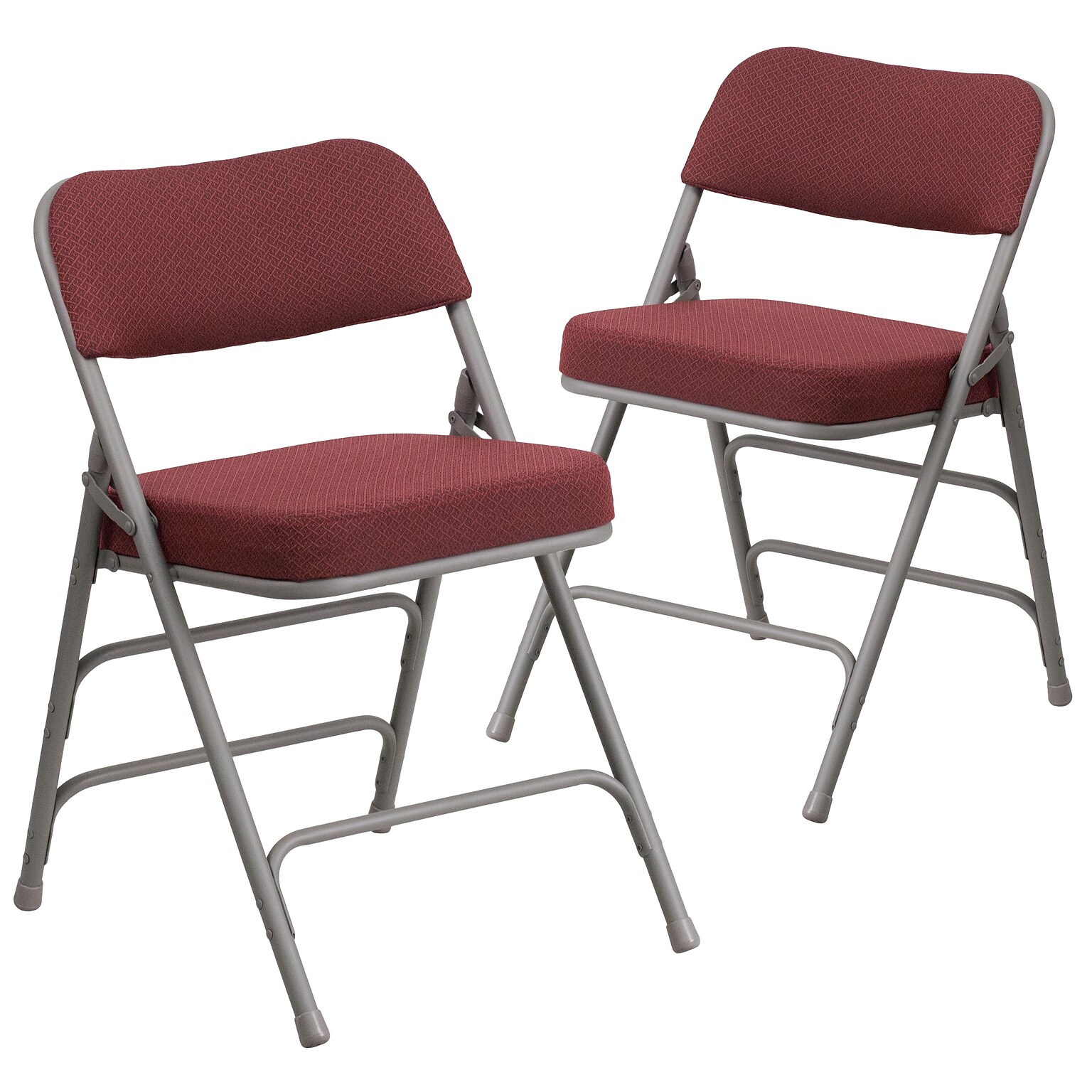 Flash Furniture HERCULES Series Fabric Folding Chair, Burgundy, 2/Pack (2AWMC320AFBG)