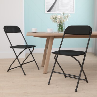 Flash Furniture HERCULES Series Plastic Banquet/Reception Chair, Black, 2/Pack (2LEL3BLACK)