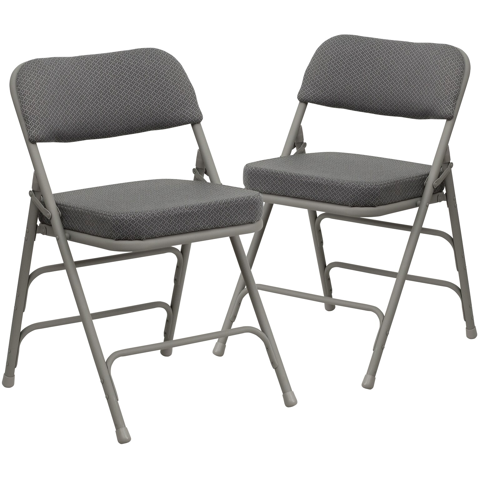 Flash Furniture HERCULES Series Fabric Folding Chair, Gray, 2/Pack (2HAMC320AFGRY)