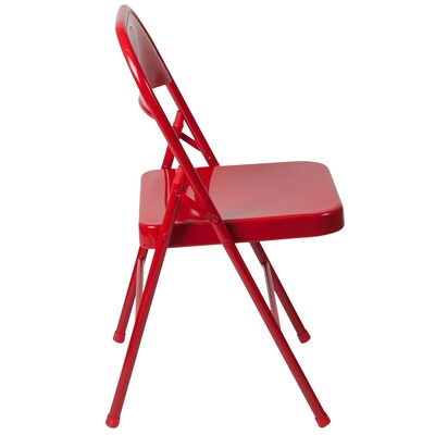 Flash Furniture HERCULES Series Metal Folding Chair, Red, 4/Pk (4BDF002RED)