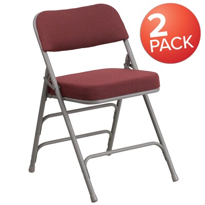 Flash Furniture HERCULES Series Fabric Folding Chair, Burgundy, 2/Pack (2AWMC320AFBG)