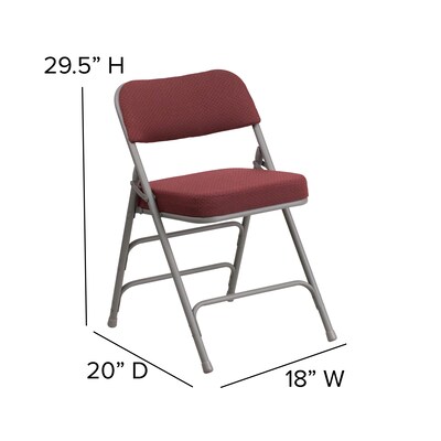 Flash Furniture HERCULES Series Fabric Folding Chair, Burgundy, 2/Pack (2AWMC320AFBG)