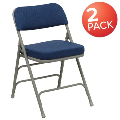 Flash Furniture HERCULES Series Fabric Folding Chair, Navy, 2/Pack (2HAMC320AFNVY)