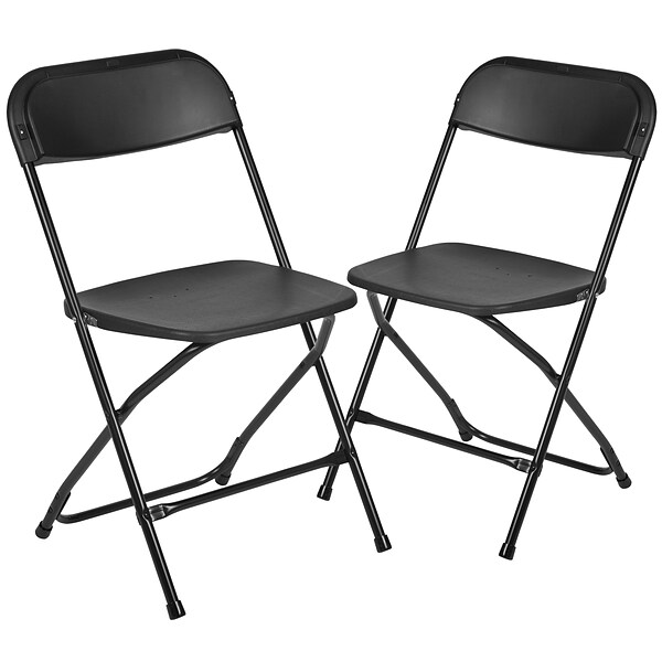 Flash Furniture HERCULES Series Plastic Banquet/Reception Chair, Black, 2/Pack (2LEL3BLACK)