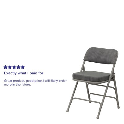 Flash Furniture HERCULES Series Fabric Folding Chair, Gray, 2/Pack (2HAMC320AFGRY)