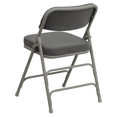Flash Furniture HERCULES Series Fabric Folding Chair, Gray, 2/Pack (2HAMC320AFGRY)