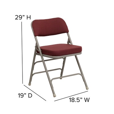 Flash Furniture HERCULES Series Fabric Folding Chair, Burgundy, 2/Pack (2HAMC320AFBY)