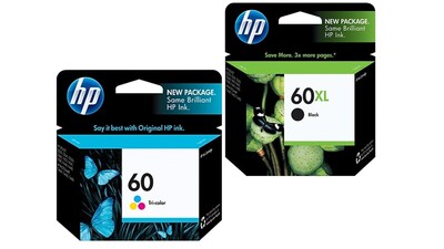 HP 60XL Black/HP 60 Color Ink Cartridge, 2-Pack (N9H59FN)