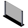 Waddell Freestanding Sneeze Guard, 25H x 35W, Clear/Black, Acrylic (SG1-2430)
