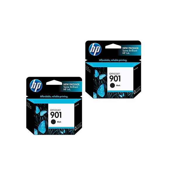 HP 901 Black Standard Yield Ink Cartridges, 2/Pack