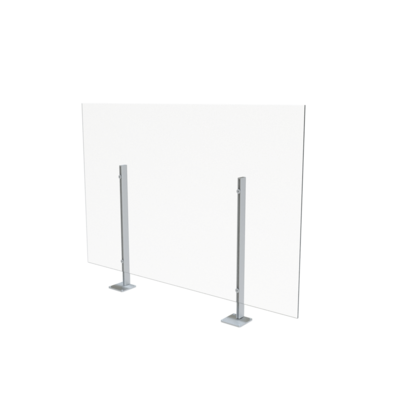 Global Surface Mount Sneeze Guard, 36H x 36W, Clear Acrylic (GCBRMSG3636LP)