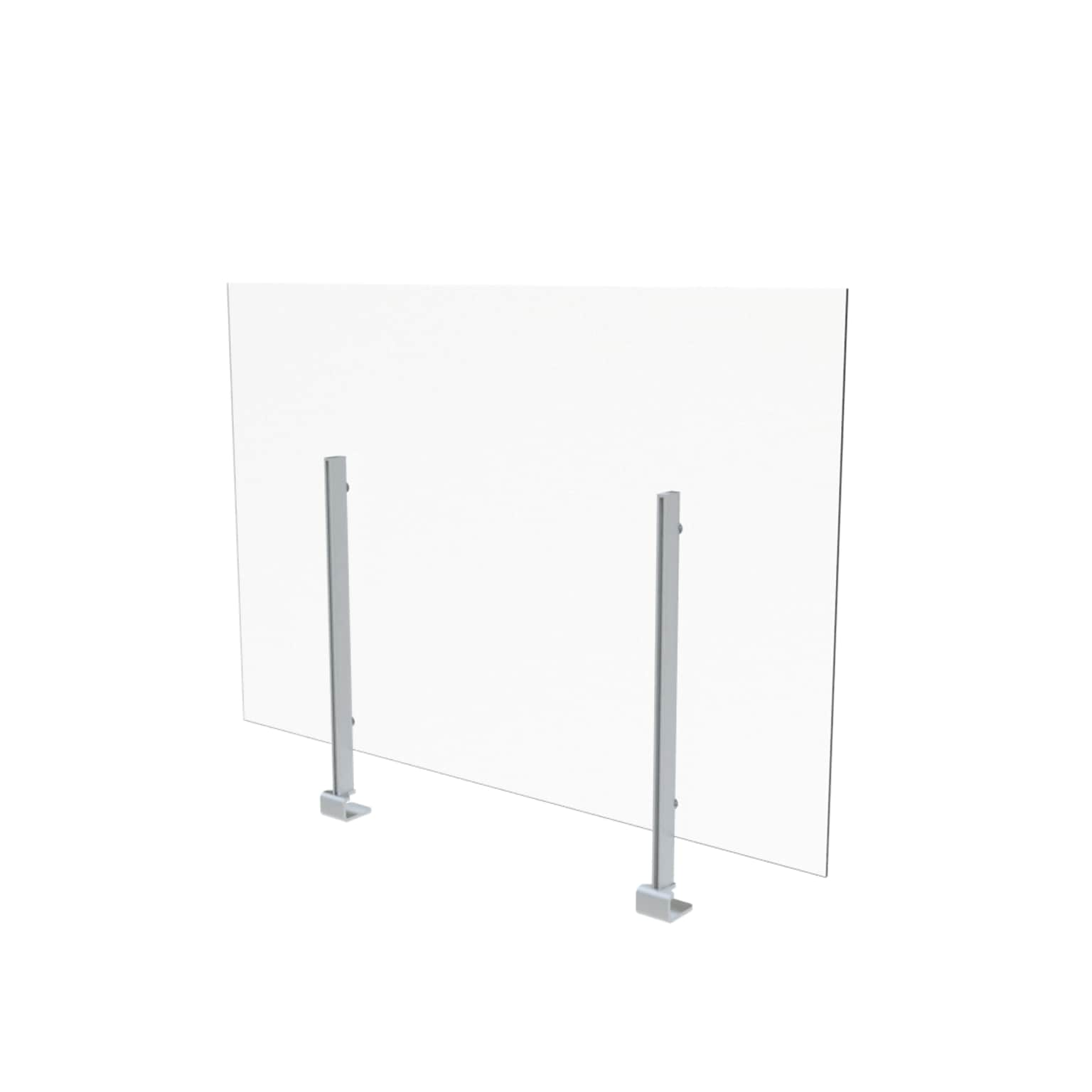 Global Clamp Mount Sneeze Guard, 36H x 48W, Clear Acrylic (GCTCSG3648LP)