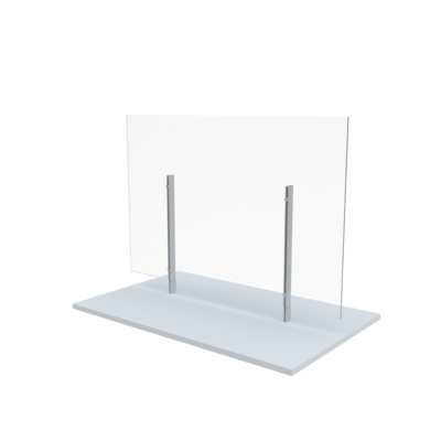 Global Freestanding Sneeze Guard, 36H x 36W, Clear/Asian Night, Acrylic (GCBMSG3636LPASN)